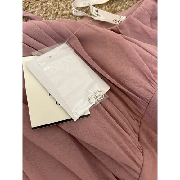 CELEBRATE DB STUDIO chiffon gathered bodice dress bridesmaid NEW SZ 22 Quartz - Picture 7 of 13